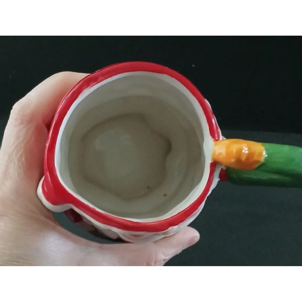 Pier 1 Santa Claus Mug Hand Painted Earthenware 16 Ounce Coffee Tea Holiday Mug